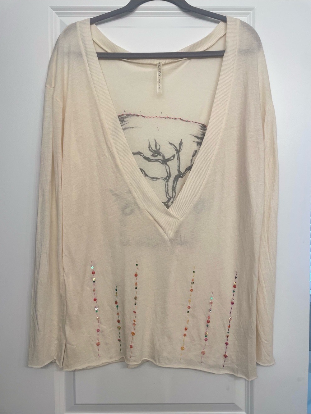 Sack's Cream V-Neck Sweater